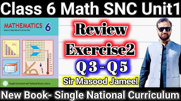 Class 6 Math SNC Review Exercise2 Q3_Q5 | Class 6 Math New Book Rev Ex2 | Single National Curriculum