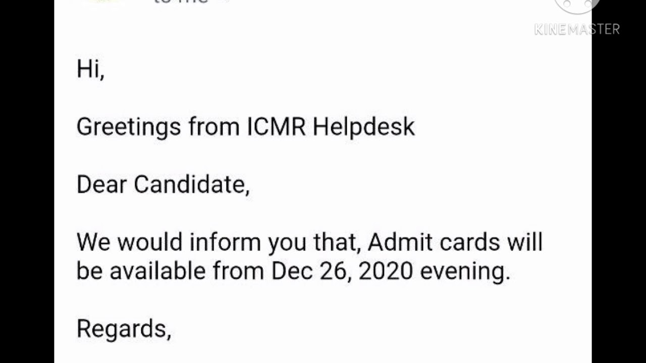 ICMR ASSISTANT ADMITCARD 2020