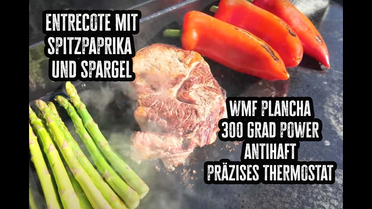 🔥 Die WMF Plancha 🔥 Entrecote mit Spitzpaprika und Spargel