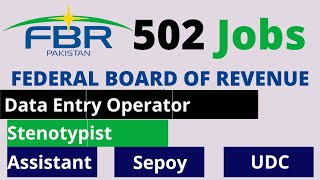 Jobs in Federal Board of Revenue  Income Tax Department || Revenue