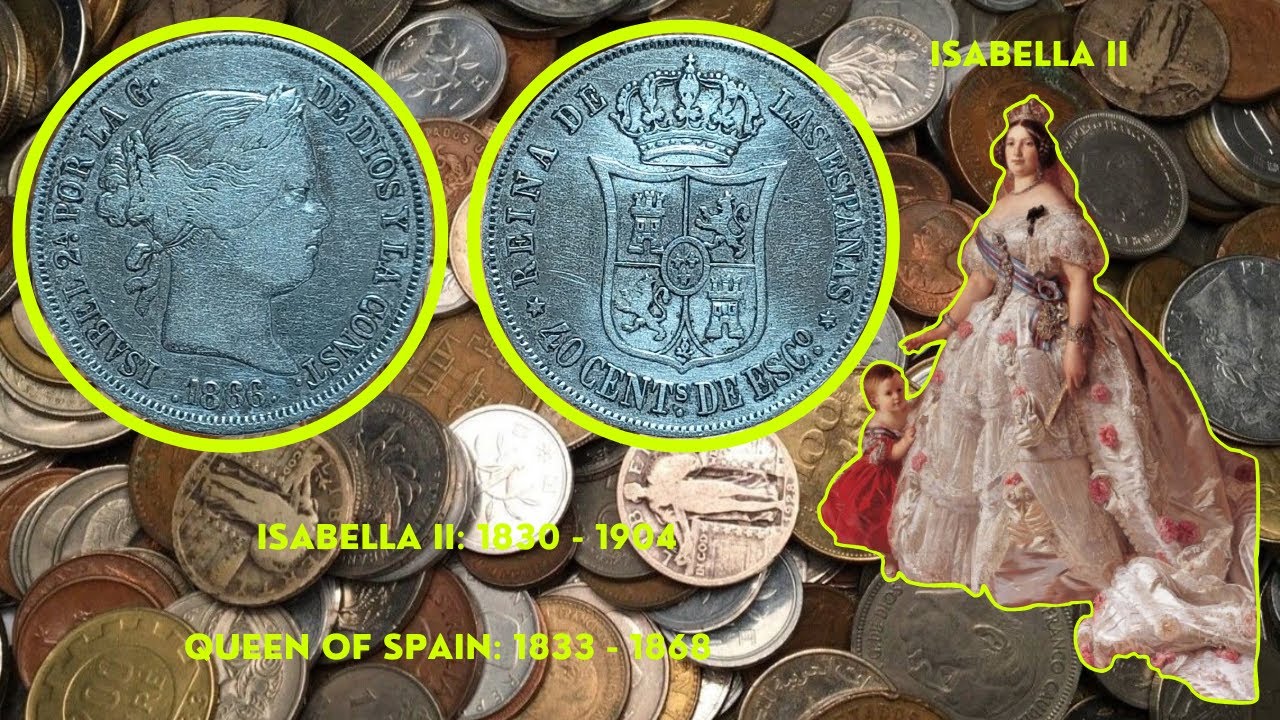 40 Centimos de Escudo - Isabel II - Spain - 1866 - Silver 
