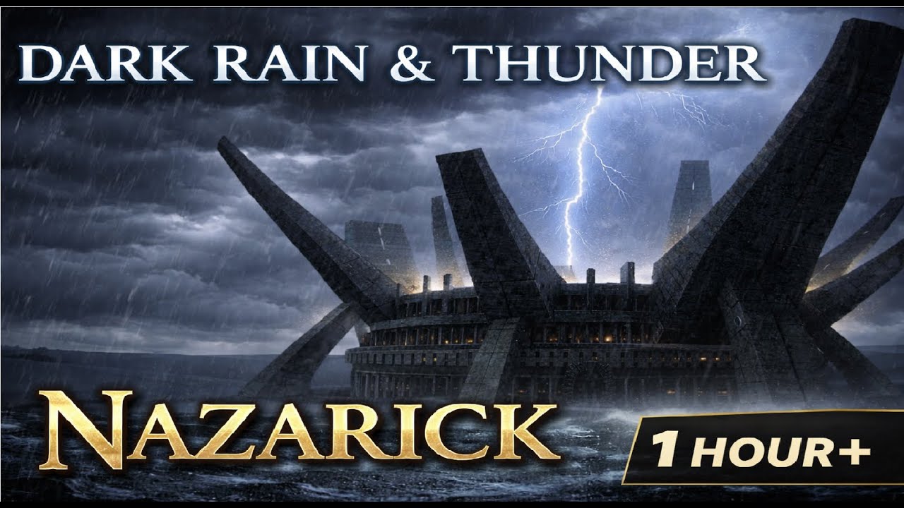 [1 HOUR] Dark Rain & Thunder at the Great Tomb of Nazarick | Overlord Black Noise Ambience