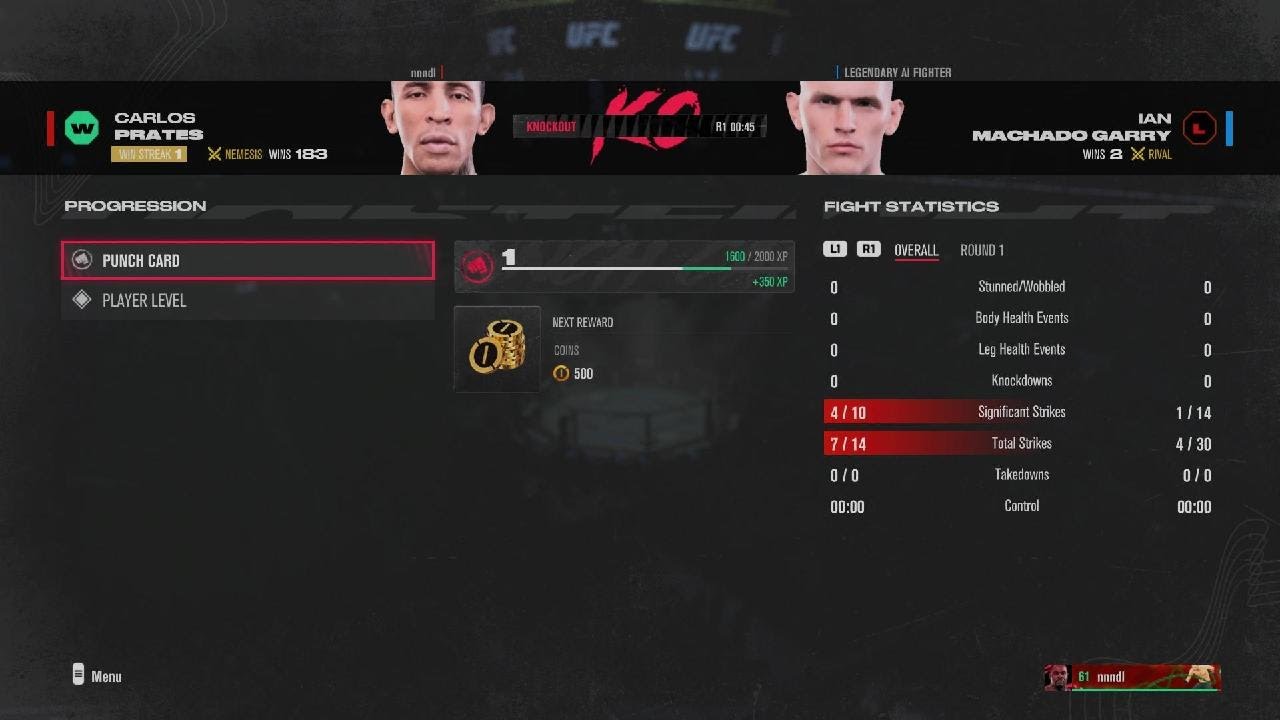 EA SPORTS UFC 5 Legendary POTN Prates VS Ian Garry R1 KO