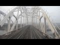 Киевская городская электричка утром (вид с кабины)/Kiev city train in the morning  (view cab)