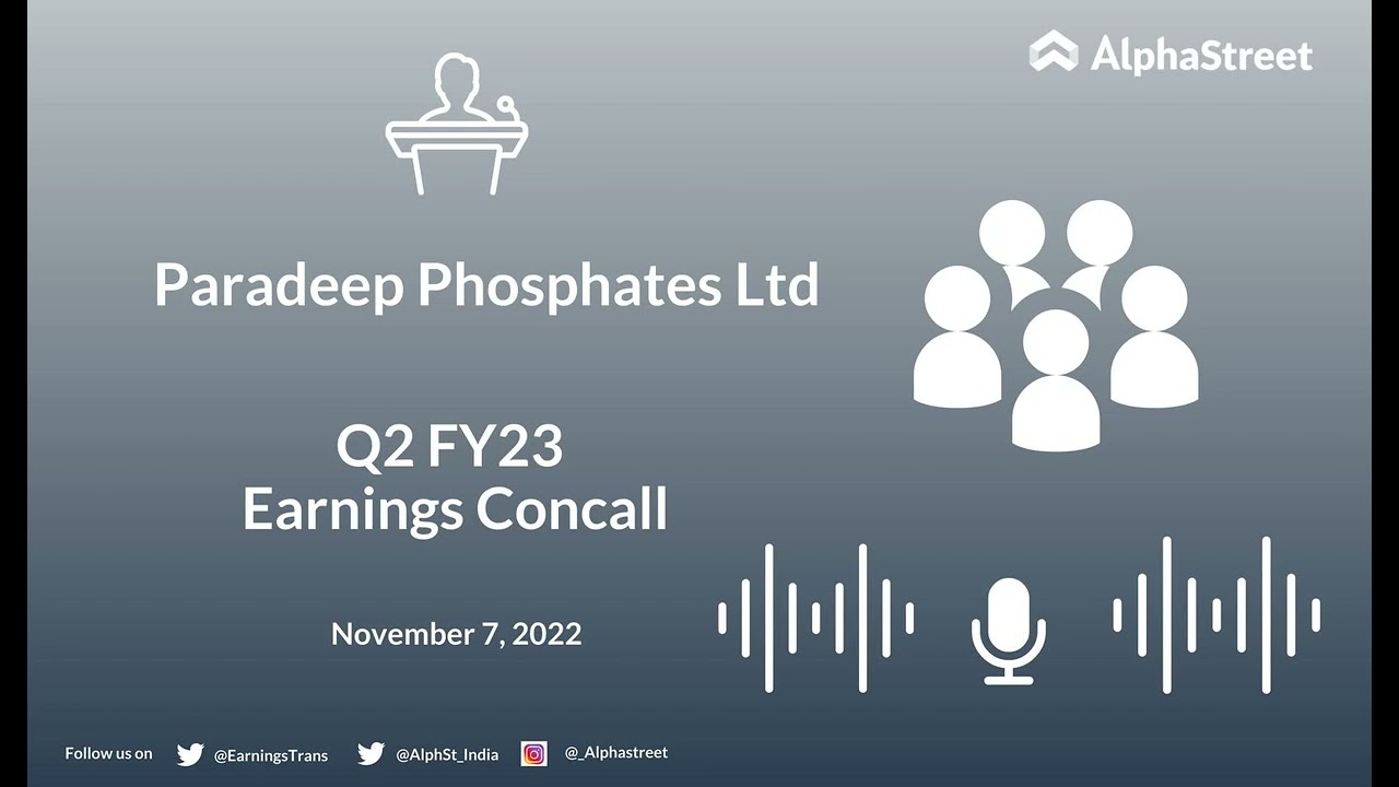 Paradeep Phosphates Ltd Q2 FY23 Earnings Concall