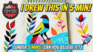 You Don’t Need Hours To Make Beautiful Art… 🐦✨ Try Once...