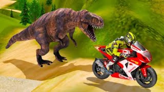 سوبر سباق الدراجة دينو مغامرة_ديناصورات تلاحق دراجات-سباق دراجة-محاكي ديناصور-العاب اندرويد screenshot 1