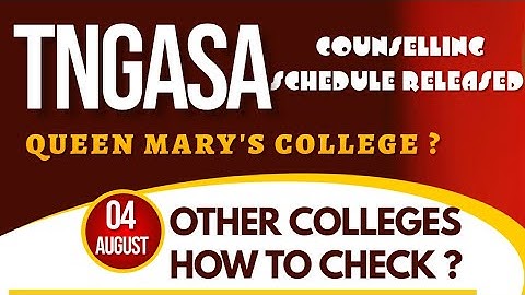 tngasa counselling 2022 | tngasa admission | rank list released | Online counseling process?