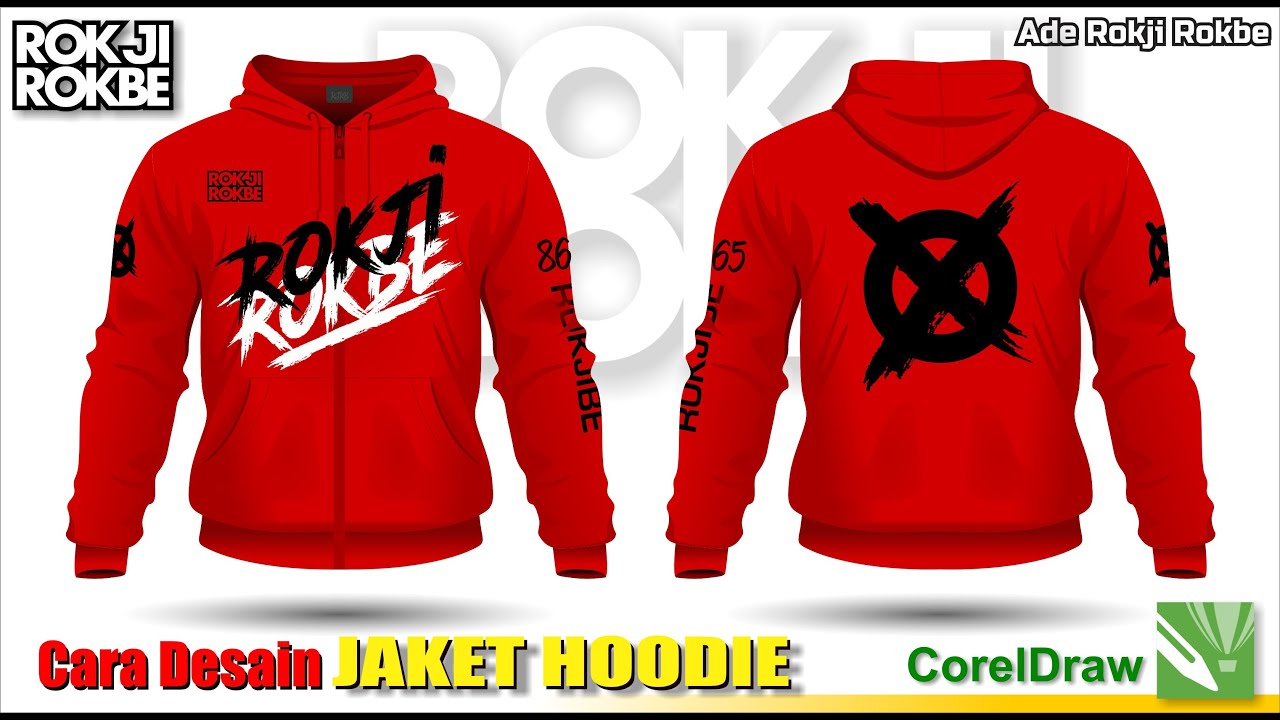 Cara Membuat Desain Jaket  hoodie sweater Mockup jaket  