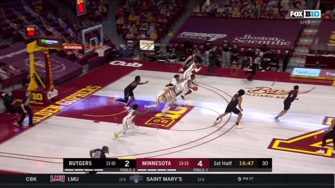 Minnesota at Rutgers B1G Basketball First Half Highlights YouTube