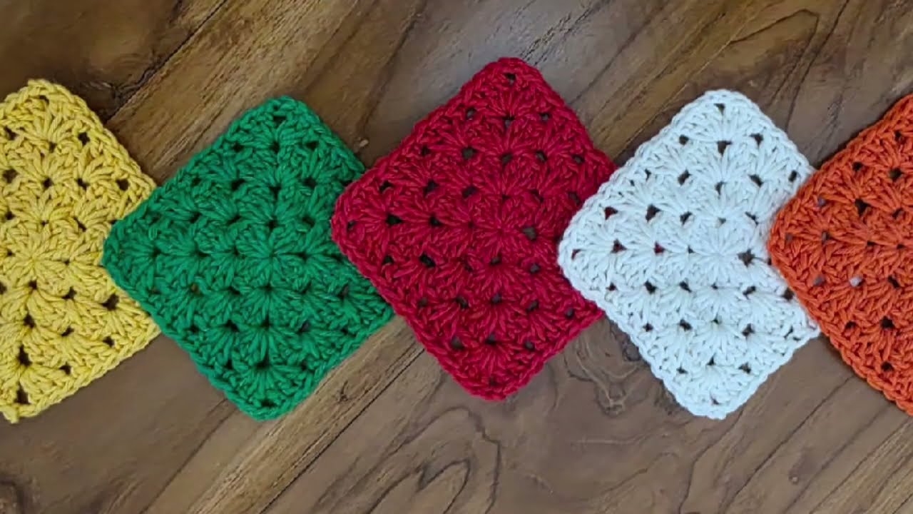 "ക്രോഷേ തുടങ്ങുന്നവർക്കായി ഇതാ ഒരു ബേസിക് ഗ്രാനി സ്ക്വയർ!🧶✨"