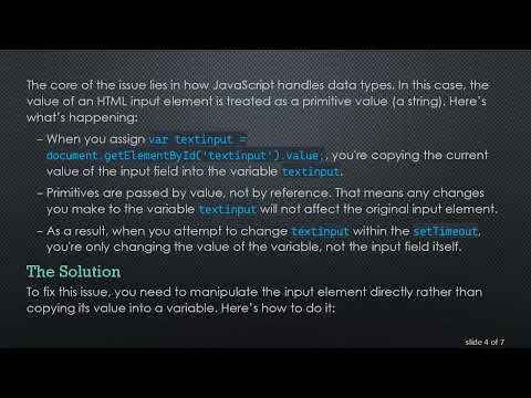 How to Fix the Issue of input Value Not Changing in JavaScript