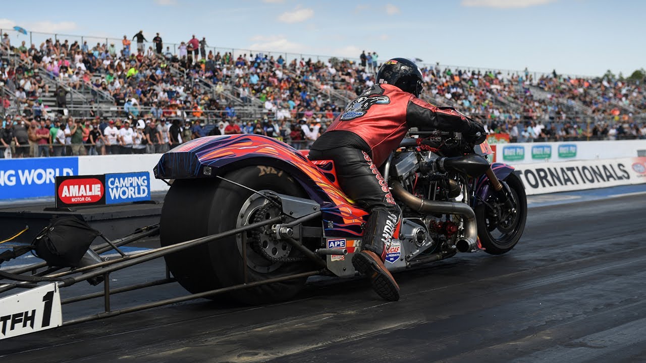 Reigning Top Fuel Harley champ Randal Andras wins in Gainesville