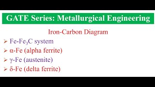 GATE (Metallurgical Engineering): Iron-Carbon Diagram (alpha ferrite, austenite, and delta ferrite)