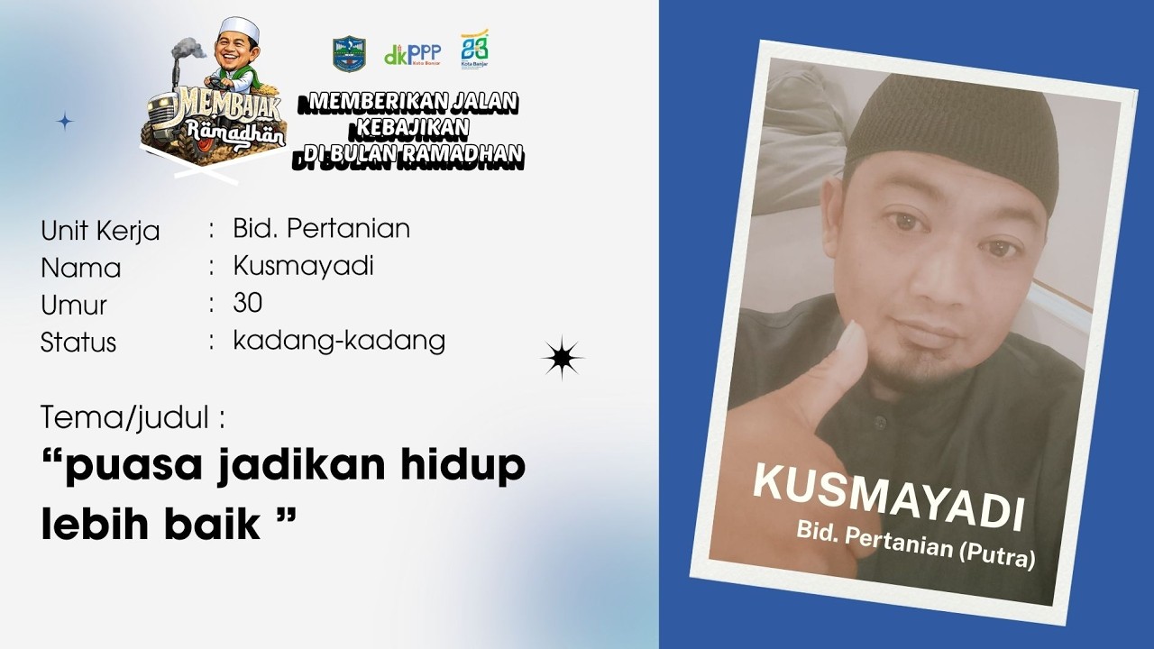 LOMBA CERAMAH MEMBAJAK (MEMBERIKAN JALAN KEBAJIKAN) DI BULAN RAMADHAN ‼️Bidang Pertanian Putra 2026