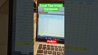 Excel Transpose formula Tips and Tricks #excel #techtal #tech #exceltips #spreadsheets #reelyoutub
