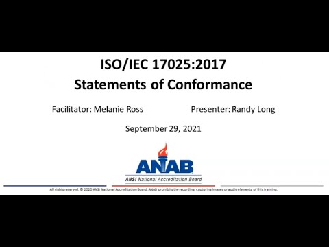 ANAB Webinar: ISO/IEC 17025:2017 and Statements of Conformance