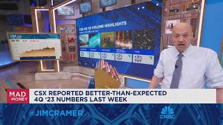 Jim Cramer talks railroad stocks' massive climb