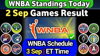 WNBA STANDINGS 2025 | GAMES RESULT | 03 Sep WNBA SCHEDULE | wnba today Standings 2025 #wnba