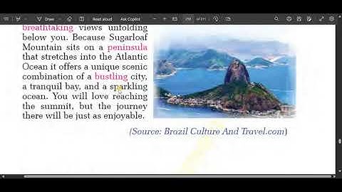 Class 10 English unit 15 Sugarloaf mountain