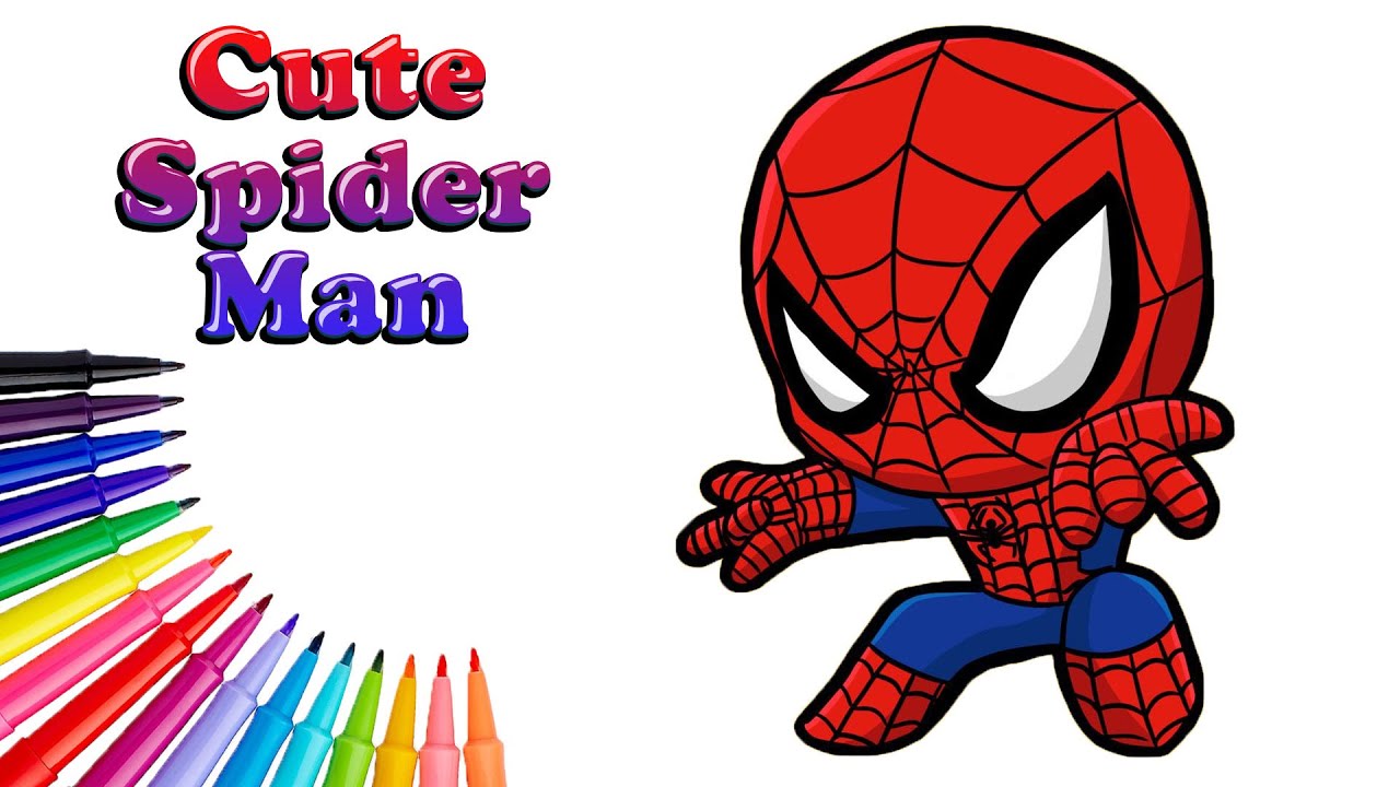 How to Draw a Cute Spider Man | Spider Man Drawing With Me - YouTube