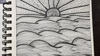 Sunsets are beautiful 😍 | Doodle art | Zentangle pattern | mindful drawing