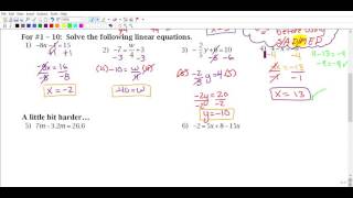 1.4 Notes - Solving Linear Equations Multi Step