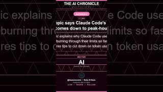🚀 Anthropic says Claude Code&amp;#039;s usage drain comes down to peak-hour caps and ballooning conte...