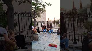 Athens Plaka and live street music #athens #acropolis #shortvideo
