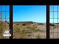 4K Sunny beach dunes in the South of France window view - Relaxing, Calming, Ambience