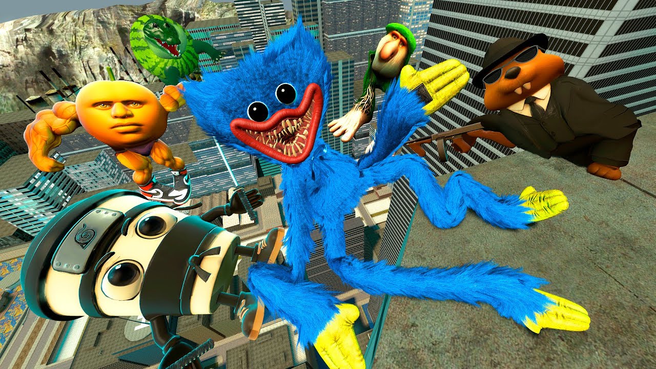 Gmod Italian Brainrot Animals vs Poppy Playtime Huggy Wuggy Funny Ragdolls