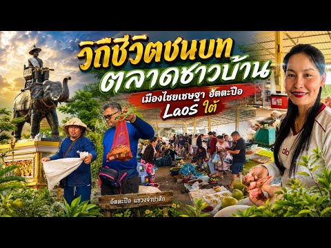 วิถีชีวิตชนบทลาวใต้! เปิดตลาดชาวบ้าน เมืองไชยเชษฐา อัตตะปือ | Laos