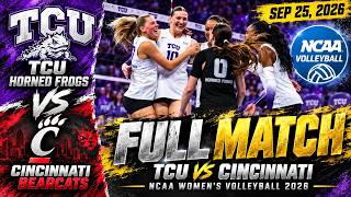 TCU vs Cincinnati FULL MATCH | NCAA Women's Volleyball 2026 | Sep 25, 2026