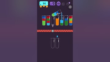 Cups - water sort puzzle | level 96 | ⭐️⭐️⭐️