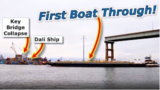 First Boat Goes Through NEW Alt Channel | Key Bridge Collapse by jeffostroff 240,345 views 1 month ago 1 minute, 34 seconds