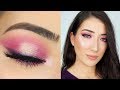 BRIGHT PINK HALO SMOKEY EYE MAKEUP TUTORIAL