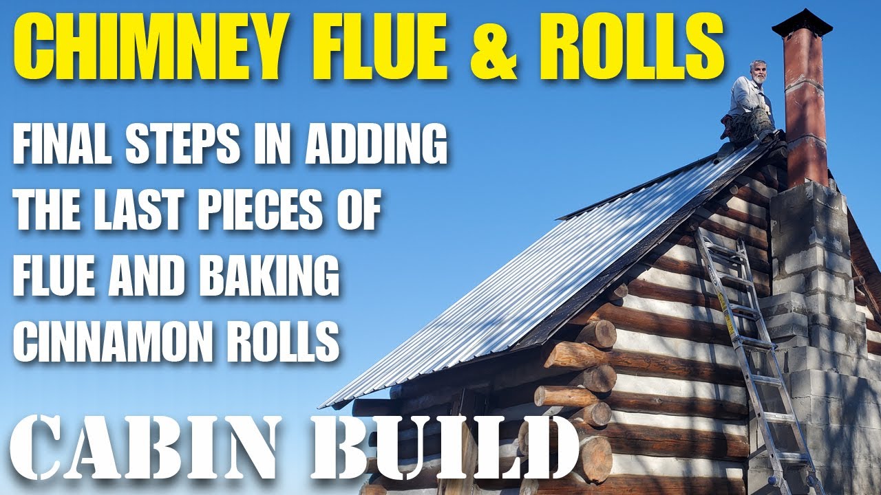 Offgrid tiny cabin build chimney and braided rug cabin update 24