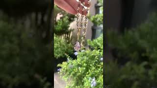 Sayabling Antique 9ct Pear Cut White Sapphire Button Necklace in Gold
