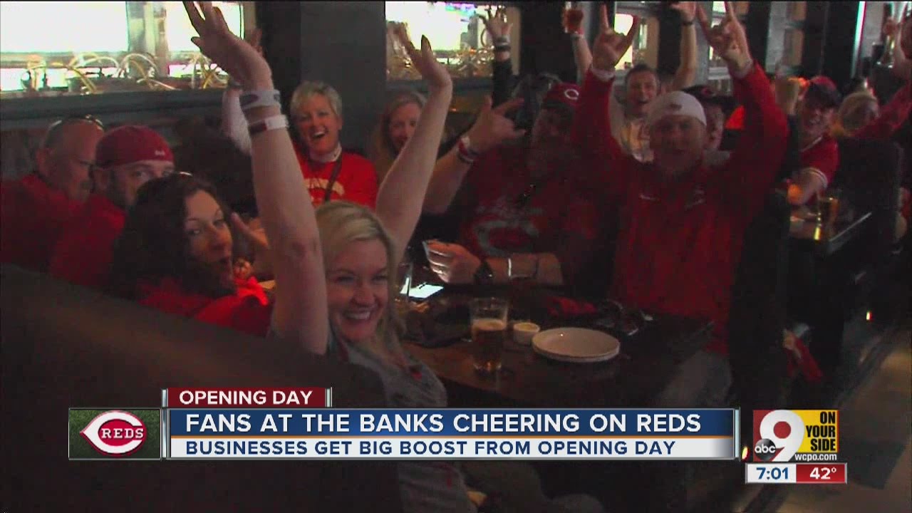 Reds fans pack The Banks for Opening Day