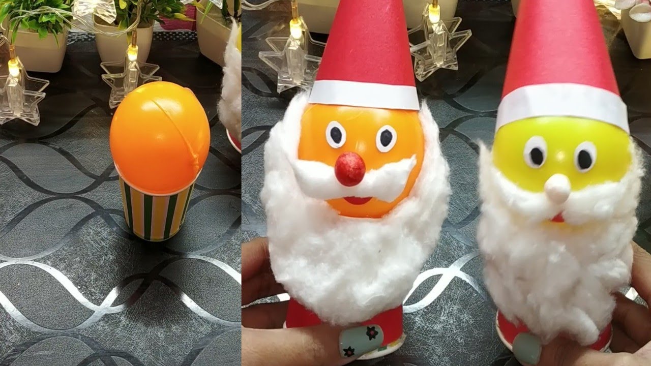 DIY Santa Claus || Paper Cup Craft || पेपर कप और बॉल से बनाएं सांता क्लॉज़
