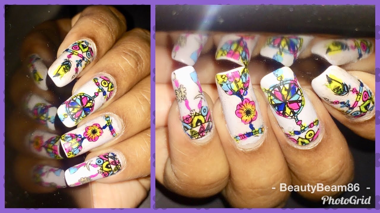 Dream catcher nail art/Nicole diary stamping plate/diy decals/nailstamping/BeautyBeam86