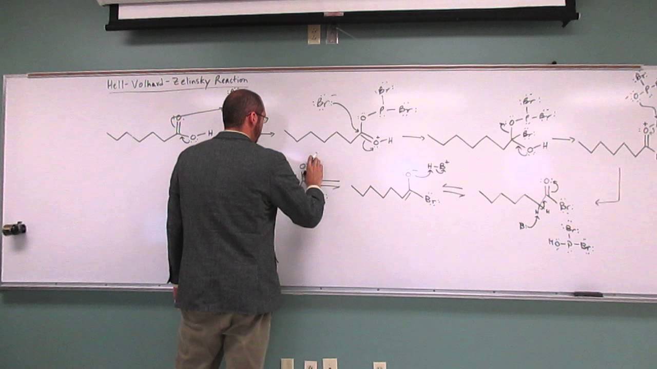 Hell-Volhard-Zelinsky Reaction - Alpha-Bromination of a Carboxylic Acid ...