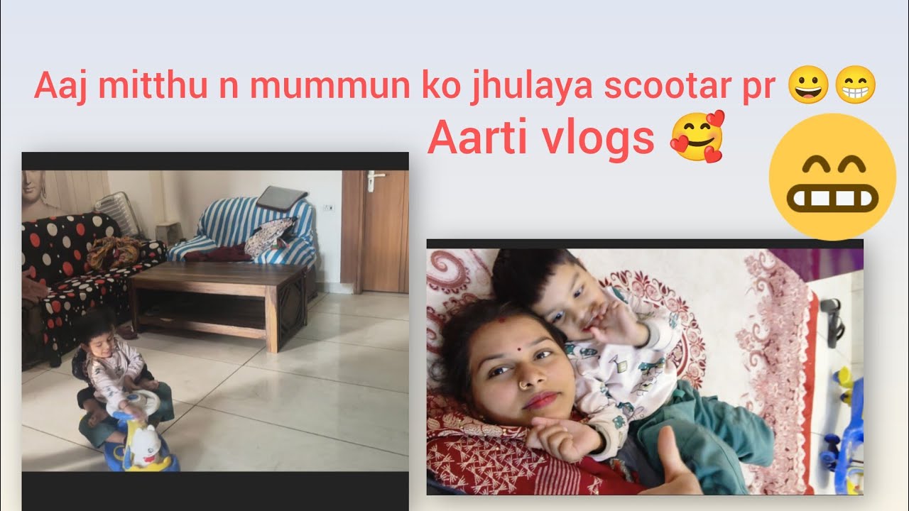 Aaj mitthu n mummun ko jhulaya scootar pr 😀😁😁