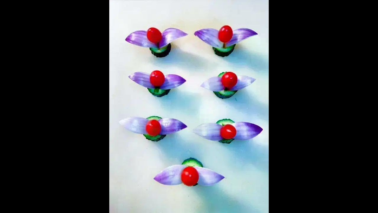 Simple and easy to learn: Onion plate decoration flower # Fruit and vegetable modeling # Plating sk