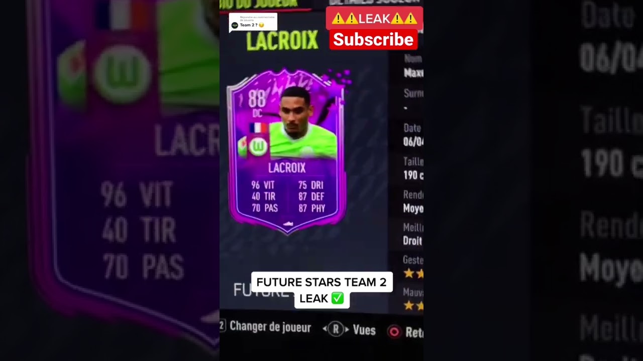 FUTURE STARS TEAM 2 LEAK COMING TO FIFA 22 SOON 🤩