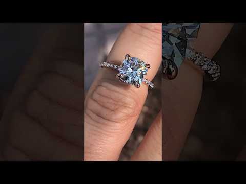 Cushion Lab Grown Diamond Engagement Ring with Claw Prongs ring video