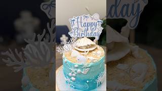 Ocean theme birthday cake #cake #oceantheme #vanilla cake #birthday #birthday cake