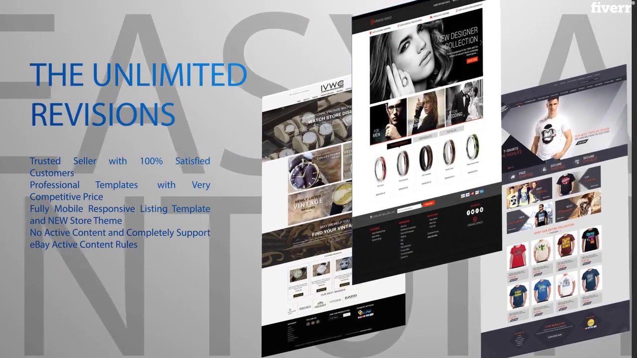 I will design custom ebay store and listing template 2020 shop