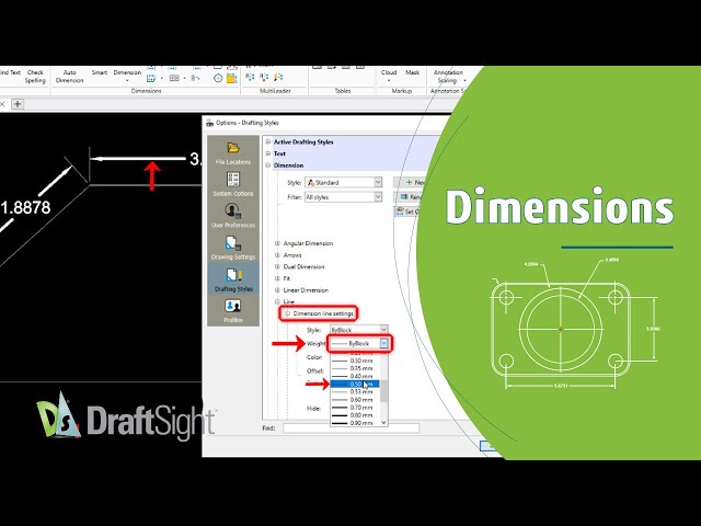 Change LineWeight of Dimension in Dimension Style