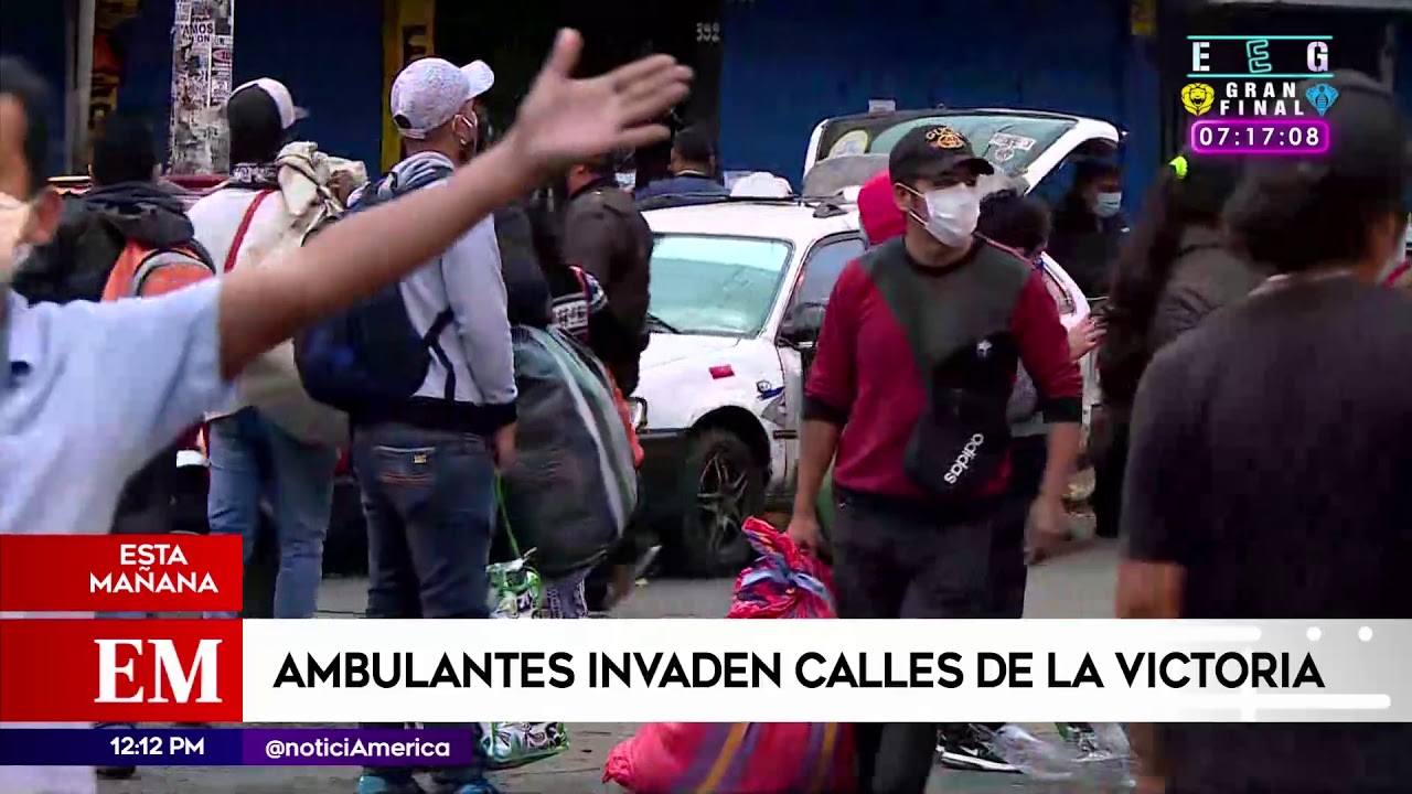 Edición Mediodía: Ambulantes invadieron calles de La Victoria - YouTube